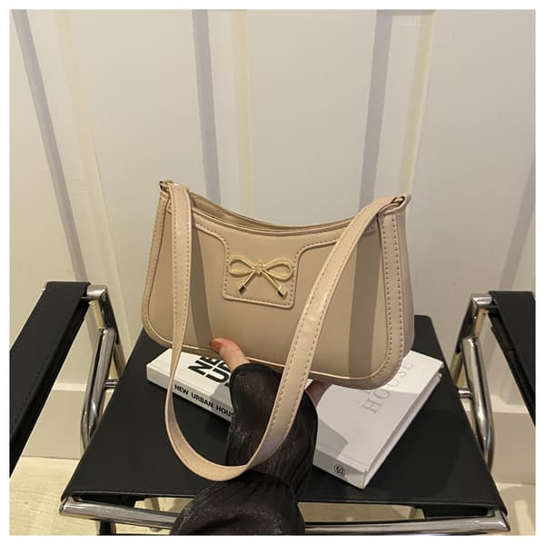 Elegant rosettprydd axelväska Khaki
