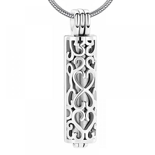 Cylinder Aska Urna Halsband för Aska Kremerings Smycken för Aska Ihålig Urna Souvenir Smycken för Aska - Alltid Med Mig