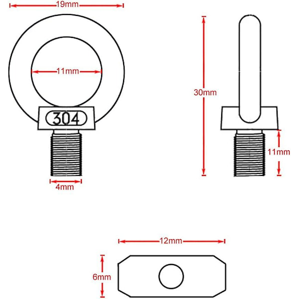 4 st Markisspärrar 6mm för Husvagn Husbil Campervan Camping Tält Utrustning Markiser Tillbehör, 304 Rostfritt Stål