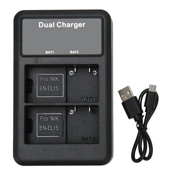 Til EN EL15 Batterioplader 8.4V Dobbelt Kameraoplader til Nikon Z5 Z6 Z7 D7000 D750 D800E D810 Kamerabatteri