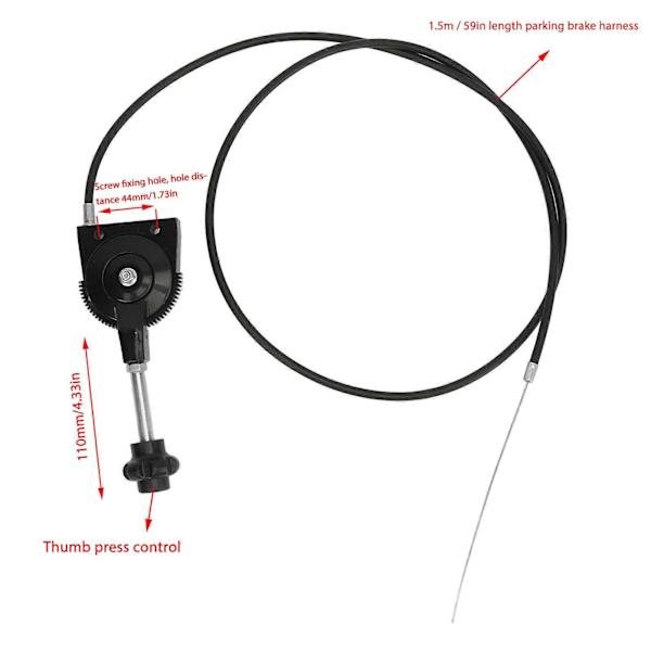 Bremsespake med 1,5m kabel Universal håndbremspake for Kart ATV Motorsykkel Tredje Hjul Elektrisk Kjøretøy