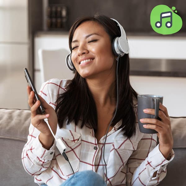 Adapter USB-C Han til Dobbelt USB-C Hun Audio og Opladning Kompakt Hvid