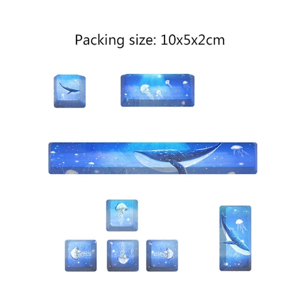 DIY Mekanisk Tastatur for Tastlokk for 8 Taster PBT Fem-Siders Fargesublimert Tastlokk OEM Profil 6.25 Mellomrom ESC Enter Direkte
