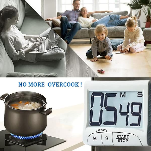 Kjøkken Timer Digital Timer Manuell Nedtelling Alarmklokke Mekanisk Dusj Timer