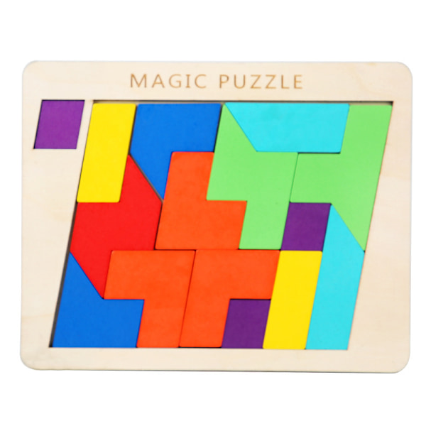 3D Hexagonala Träpussel Utbildningsspel För Barn Förskolebarn Tangrambräde Hjärn-IQ-Test Spel Montessori Leksaker Presenter