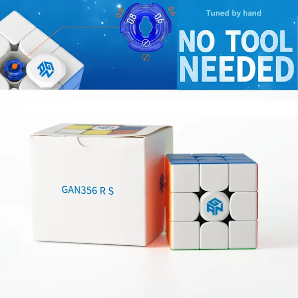 GAN 356 R S Speed Cube - Glatt og rask 3x3 magisk kube (uten klistremerker)