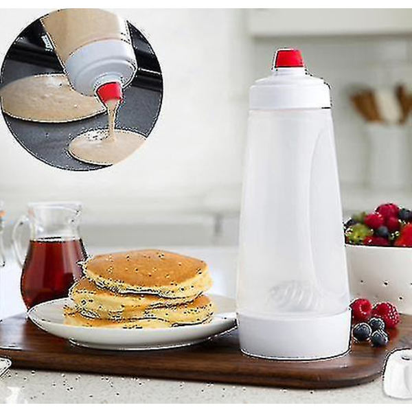 1065ml Smetmixerflaska för pannkakor, våfflor och crêpes med visp