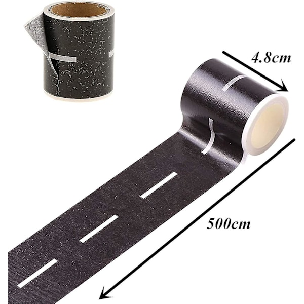 DIY Trafikbana Avtagbar Washi Tejp Dekal För Barn Leksaksbilars Leksaker Bilbana Avtagbar 5 X 500cm (2 Rullar)