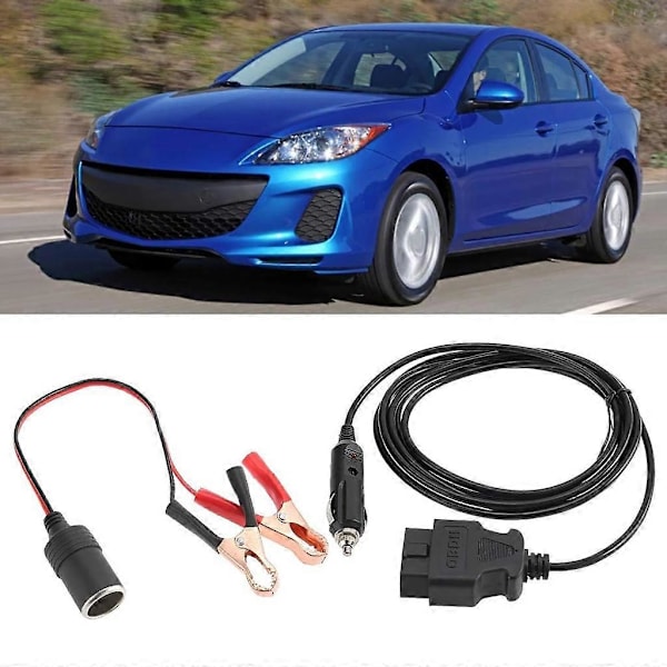 OBDII Nödkabel för fordon, diagnoskabel för bil, minnesskydd, 12V