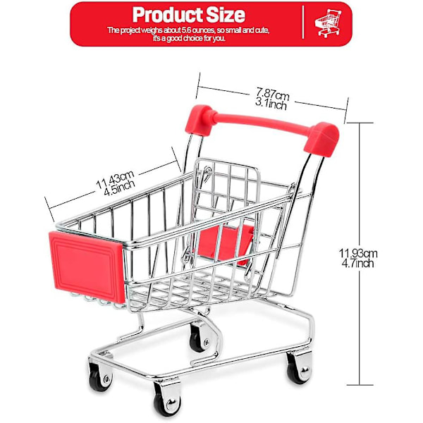 Bestsupplier Mini Supermarknadsvagn, 4 st Mini Shopping Cart Supermarknadsvagn Shopping Utility Cart Mode Lagringsleksak - -
