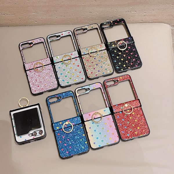 Til Z Flip 6 Etui, Sød Kærlighedshjerte Slank PC Beskyttelsesdækning Til Samsung Galaxy Z Flip 6 med Ringholder