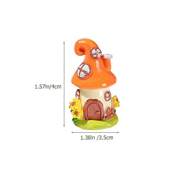 4 stk Harpiks Minihus Pynt Harpiks Småhus Ornament Mikrolandskap Ornament