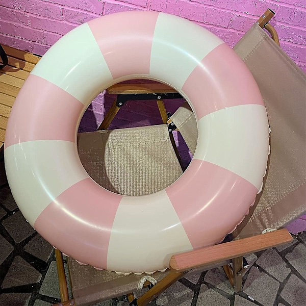 Medium Badering til Børn og Voksne, 25 Tommer Klassisk Stribet Pool Inderrør, Oppustelige Pool Flydere, Flyd Nøgen, Pool Flydere Voksenstørrelse til Sommerpool