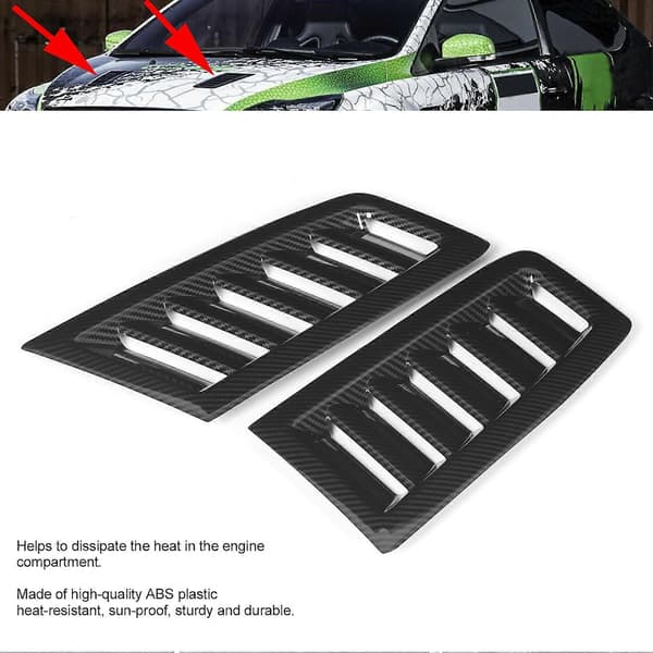 Par af Forreste Hætteventiler Hætte Luftudløb Udskiftning til Focus RS MK2 Style Universal Kulfiber Stil
