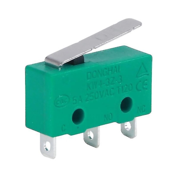 KW4-3Z-3 Mikro Switch SPDT No NC 3 Ben Momentær Kort Lige Grøn (4 stk)