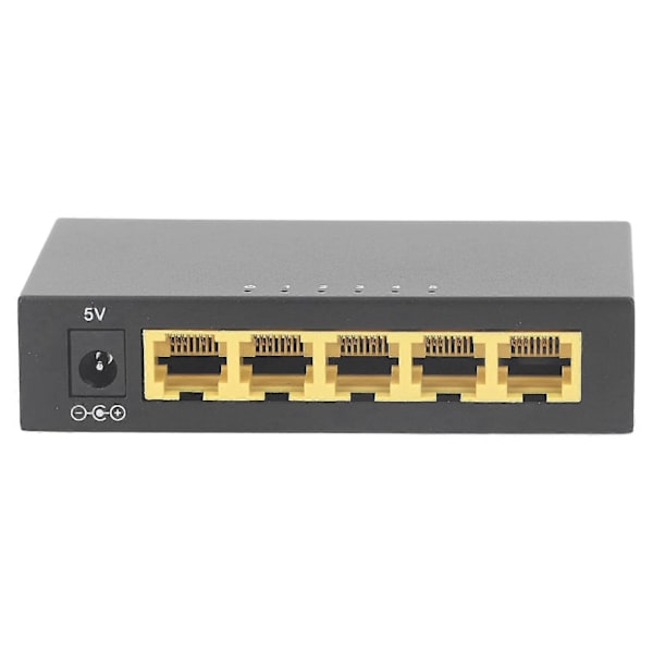 Fast Ethernet Switch 5 Porte 10/100Mbps AI Detection VLAN Mode Auto Negotiation MDI MDIX RJ45 Netværksswitch 100?240V EU Stik