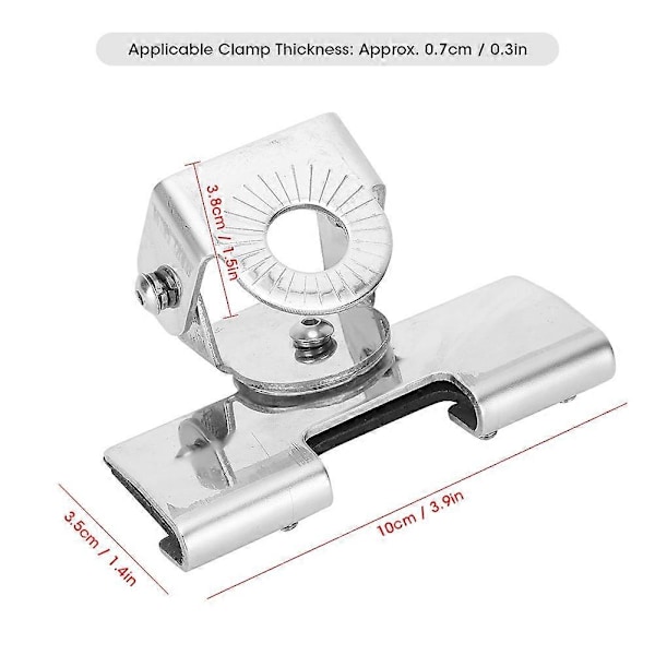 0,3 tommer Auto Radio Antenne Festes Brakett 360 Grader Justerbar 0,6 tommer Monteringshull Rustfritt Stål Klemme