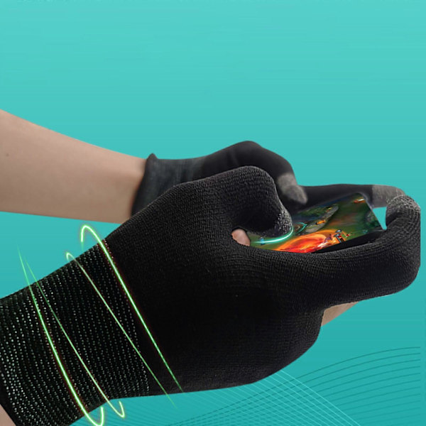 To-fingers Gaming Finger Sleeves Sømløse Mobilspil Handsker Svedtætte