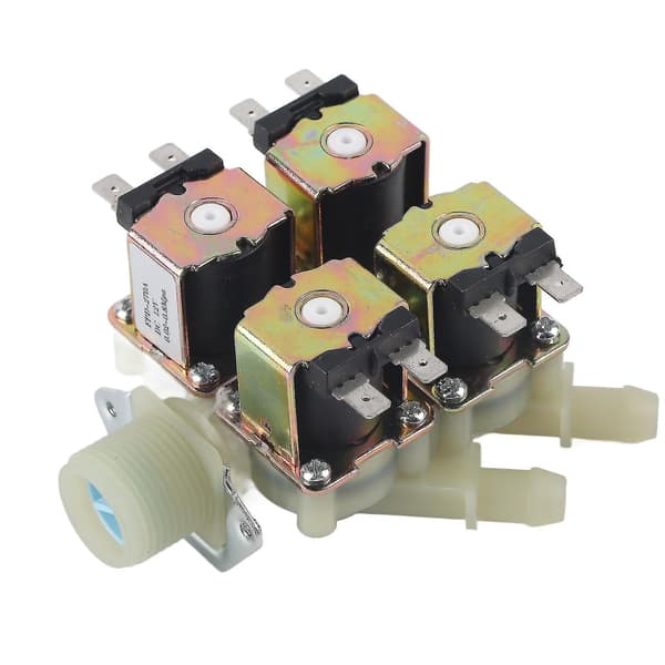 DC 12V DN20 G3/4\" 1 In 4 Ut Plast Elektromagnetisk Ventil Normalt Stängd Vattenavloppsventil