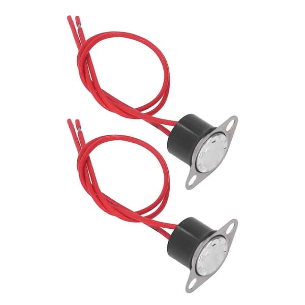 2 stk Termisk Kontrollbryter Vanntett Bimetalisk Sensor Rask Respons Termostat Temperaturbryter 10A 250V 20