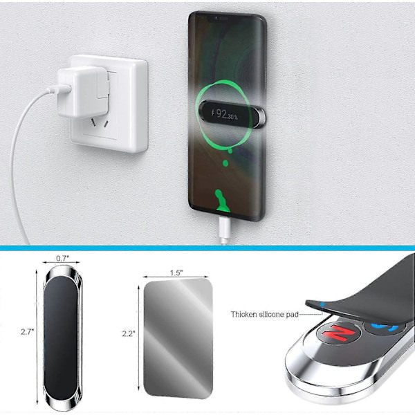 Magnetisk Bilholder 2 Stykker Lang Rem Magnetisk Telefonholder Legering Bilholder Kreativ Bilholder Magnetisk Hjemmebilmærkat