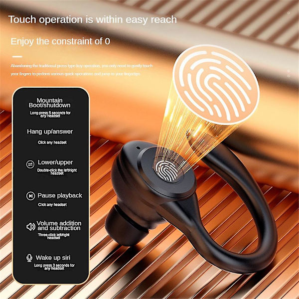 Trådløst Bluetooth 5.3 Hodesett Tws Ørepropper Stereo Hodetelefoner Ørekrok