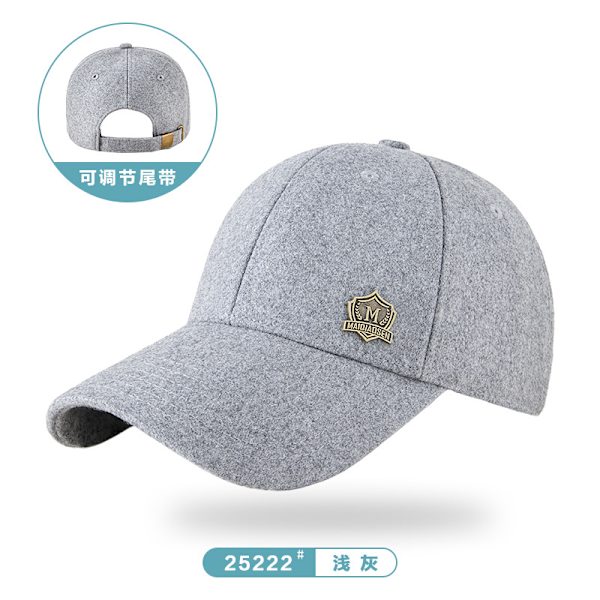 Høst/Vinter Ullforet Duckbill Caps 25222#Light Gray