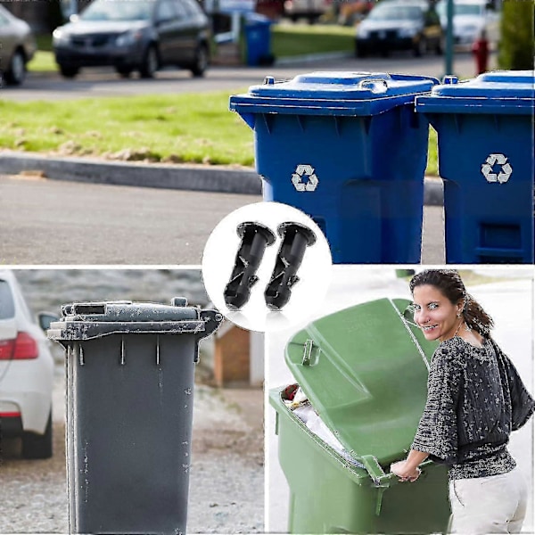 3 Par Wheelie Bin Låg Hinge Pins, 67mm X 31mm Sort Plastik Passer Til 240l Husholdnings Wheelie Skraldespande/yy