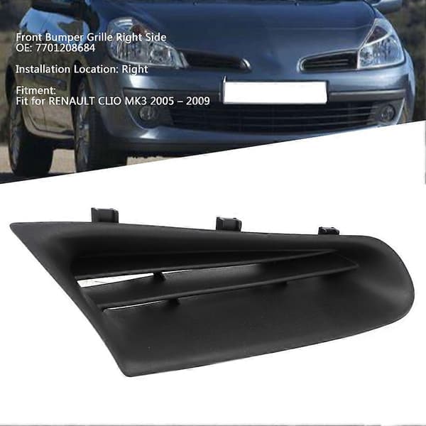 Forreste Bumper Grill Dæksel Grill Panel Strips Højre Side 7701208684 Passer til RENAULT CLIO MK3 2005  2009