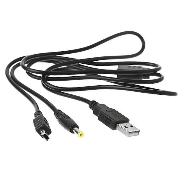 1,2 m / 3,94 fot 2-i-1 USB-datakabel Ladingledning Passer for PSP 2000/3000 Konsoll - Svart