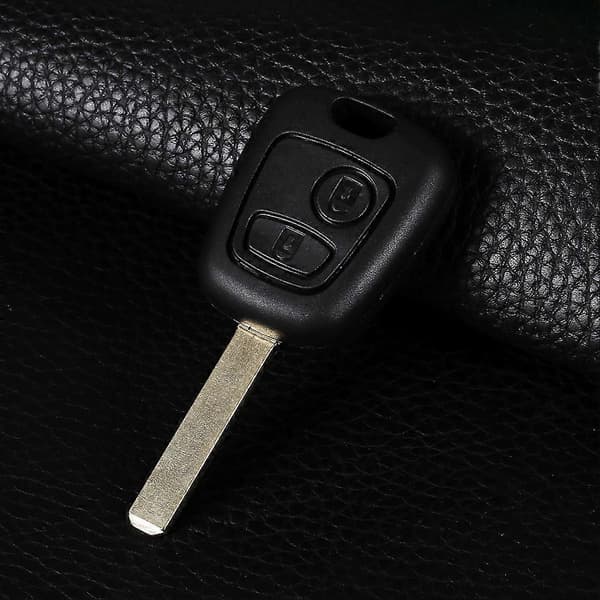 2-knaps nøglehus til bilnøgle uden skåret blad til Peugeot 107 207 307 407