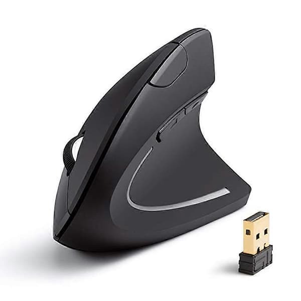 Vertikal Ergonomisk Trådløs Genopladelig Mus