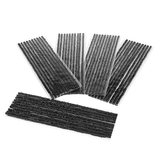 50 stk Sorte Slangefri Dæk Punktur Reparation Tætning Gummi Strimler Bil Motorcykel 200 * 3,5 mm