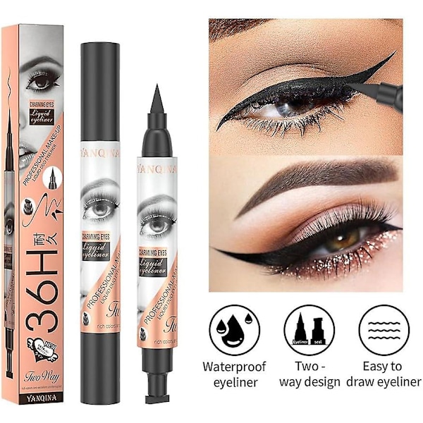 Siipimäinen Eyeliner-Leima, Eyeliner-Leima, Musta Nestemäinen Eyeliner, Vedenkestävä Eyeliner, Pitkäkestoinen Nestemäinen Leima-Eyeliner