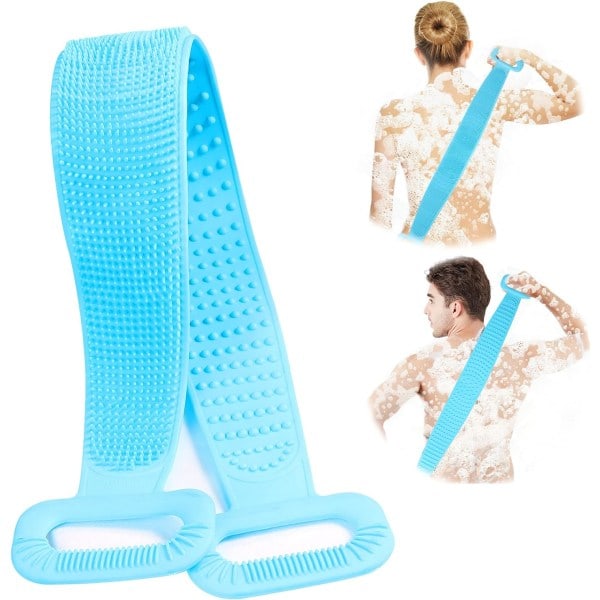 Förlängd ryggskrubb silikon kroppsskrubb bälte rygg exfoliering ryggskrubb
