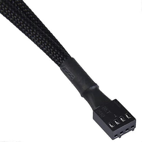 4-pack PWM Fläktdelare Kabel Y-delare Dator PC Fläktström Kabel 4-polig 1 till 2 Konverterare, Svart