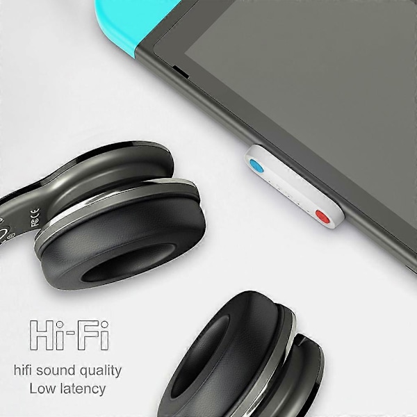 Egnet til Switch Lite Bluetooth-kompatibel Headset Adapter Converter Bluetooth-kompatibel Adapter 5.0 Transmitter