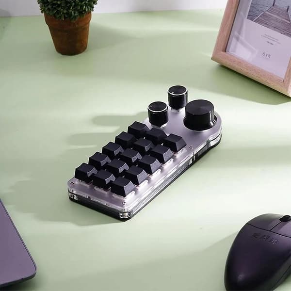 Macropad RGB Programmerbart Makrotangentbord 15 Tangenter Spelmekaniskt Minitangentbord
