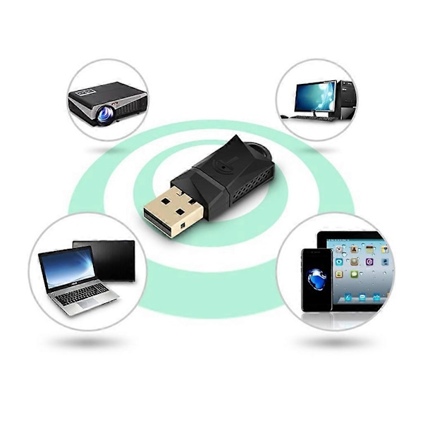 600 Mbps Mini Nätverkskort Wifi-adapter Dubbelbands 2.4G/5.0G Trådlös AC Stöd för Windows10/8.1/8/7/xp/vista/linux