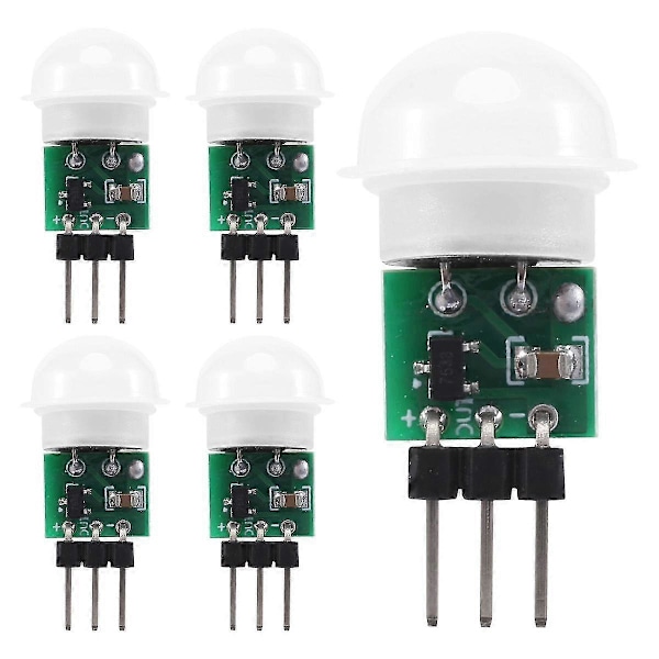 AM312 PIR-sensor, 5-pack PIR-rörelsedetektor Utomhus Mini Pyroelektrisk Infraröd PIR Människa IR-sensormodul Kropp