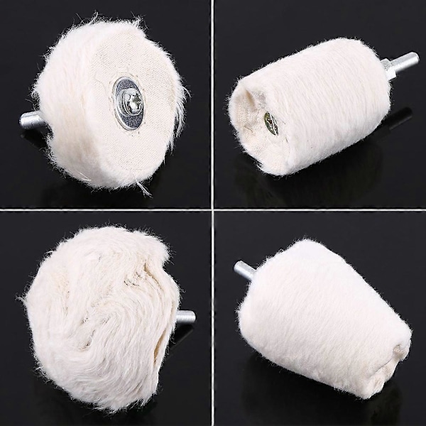 4 st Bomulls Poleringsdynor Buffing Pad Mop Hjul Olika Form för Bil Motorcykel