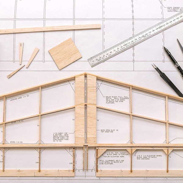 5 Stykker Balsatræplader Træfiner Hobbytræplade til DIY Håndværk Træmodel (200 x 450 x 1,5 mm)