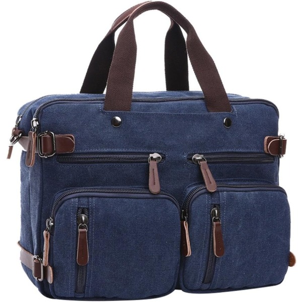 Business large-capacity briefcase men's travel backpack dark blue