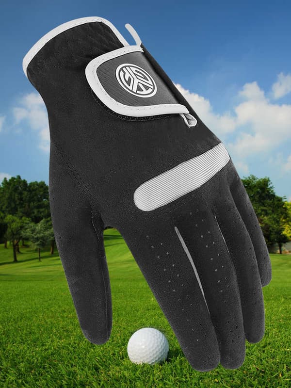 Herregolfhandsker, enkeltstykke, lavet af mikrofiberstof, komfortable, åndbare, holdbare og vaskbare. black