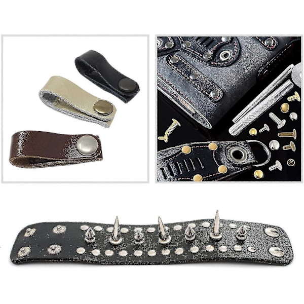 Lädernit 240-set 2 storlekar Dubbla nitar Tubulära metallknappar
