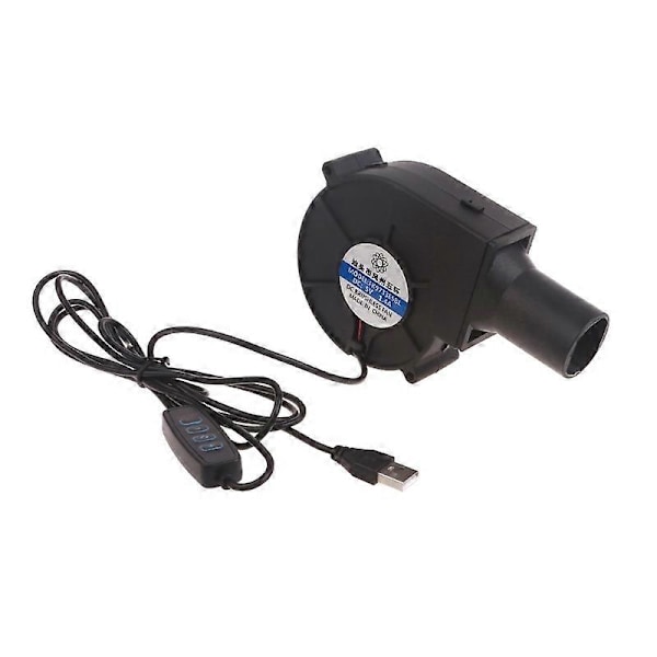 Bärbar BBQ-fläkt Luftblåsare Justerbar Hastighet 5V USB-driven Grillfläkt