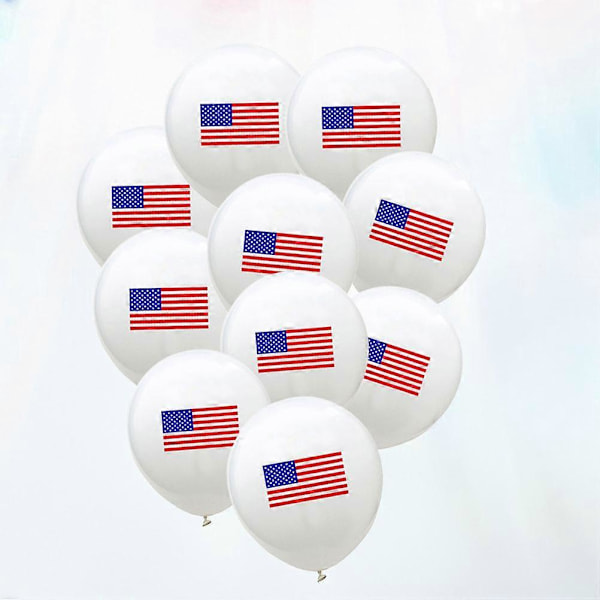 10 st 12 tum Latexballonger Runda Latexballonger Amerikansk Flaggmönster för Dekoration