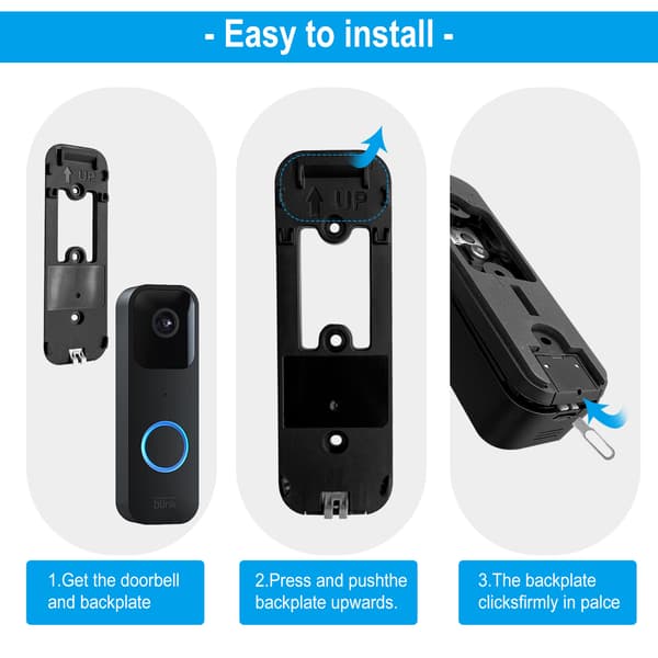 Passer for Blink 2023 base plate video doorbell plast snap-on bakpanel