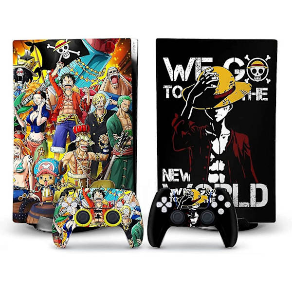 Kamuflasje Full Set Skin Decal Konsoll Disk Edition Anime, Klistremerke Vinyl Decal Deksel for PS5 Skin Disk Edition Versjon Konsoll og Kontroller Fjernkontroll