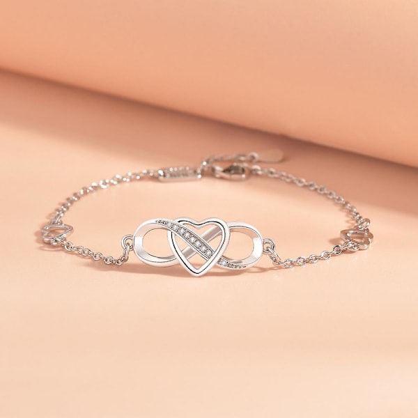 Damer armbånd Hvitgullbelagt diamant justerbart armbånd Beste morsdagsgaver for kvinner jenter